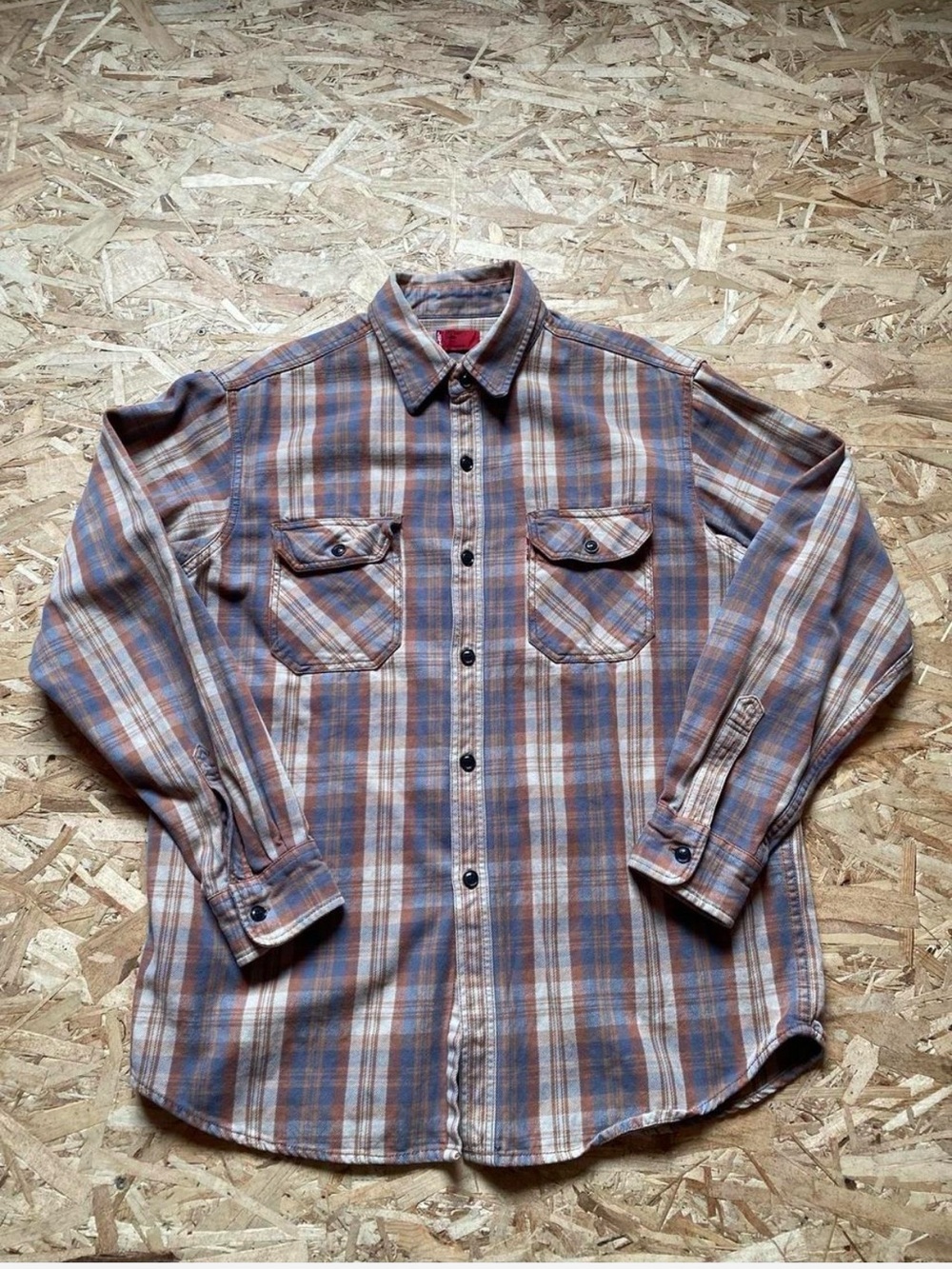 Levi's Red Tab Rust, Blue & Cream Plaid Button-Down Shirt